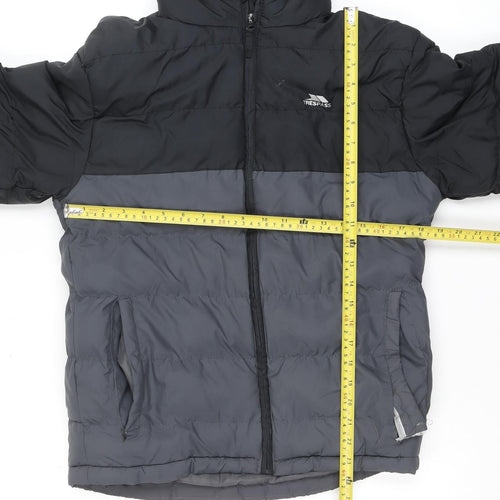 Trespass Men’s Black XS Puffer Jacket Hooded Water Resistant Winter Coat
