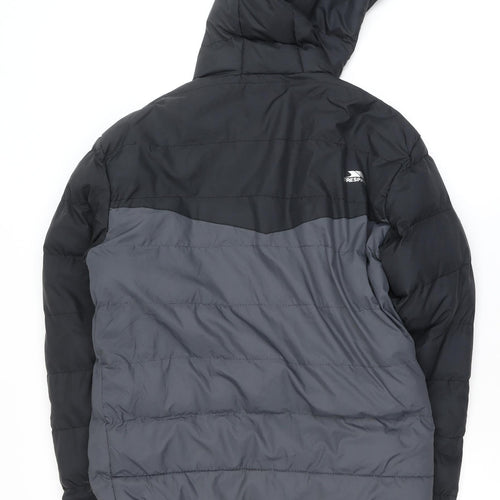 Trespass Men’s Black XS Puffer Jacket Hooded Water Resistant Winter Coat