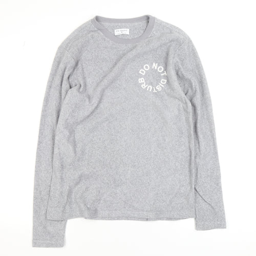 Primark Womens Grey Fleece Pullover Jumper Size M Long Sleeve