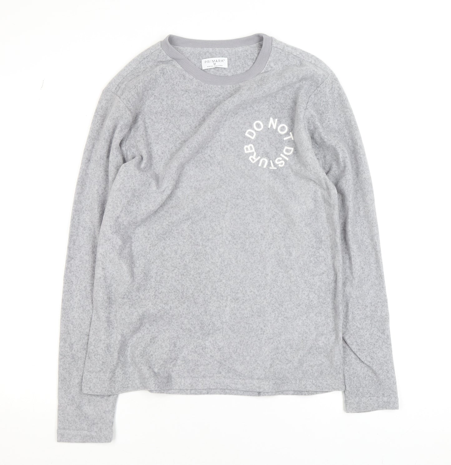 Primark Womens Grey Fleece Pullover Jumper Size M Long Sleeve