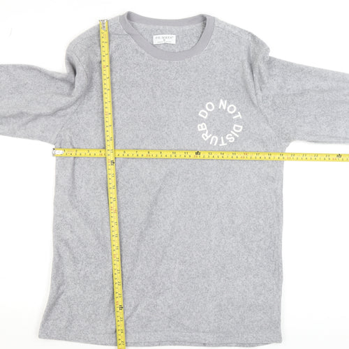Primark Womens Grey Fleece Pullover Jumper Size M Long Sleeve