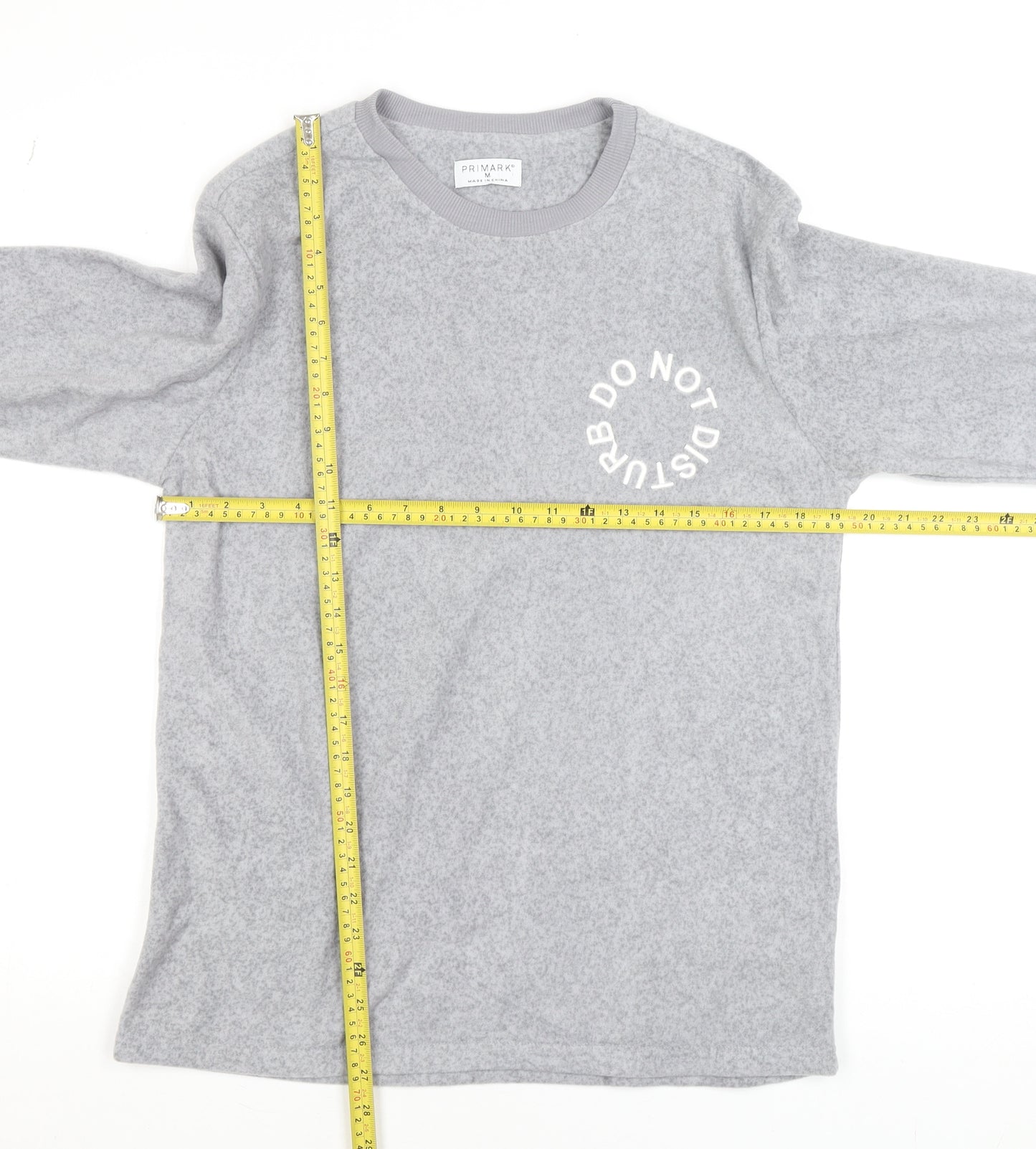 Primark Womens Grey Fleece Pullover Jumper Size M Long Sleeve