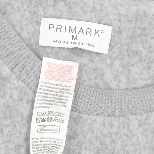 Primark Womens Grey Fleece Pullover Jumper Size M Long Sleeve