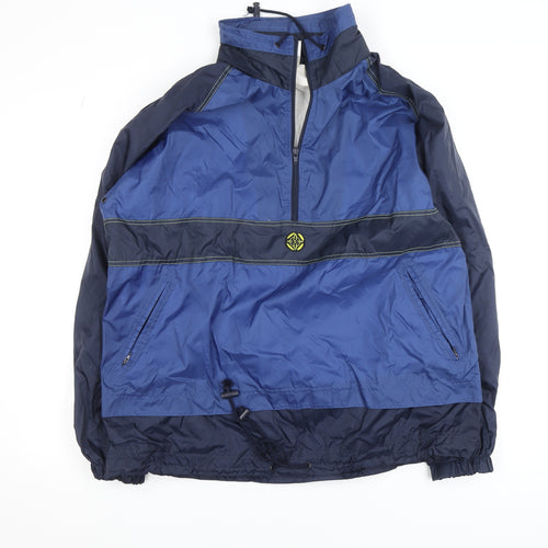 Marcel Clair Men's Blue Nylon Half Zip Windbreaker Jacket Size M 48/50
