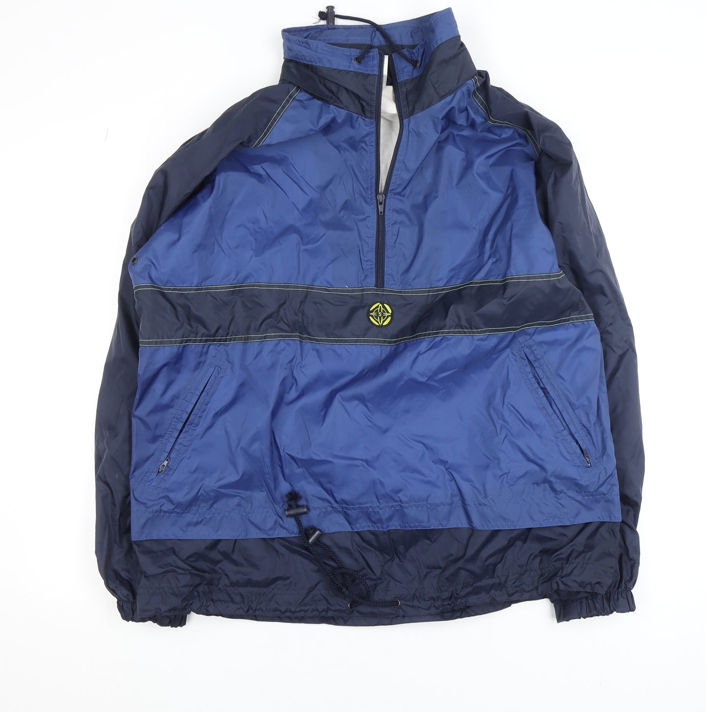 Marcel Clair Men's Blue Nylon Half Zip Windbreaker Jacket Size M 48/50