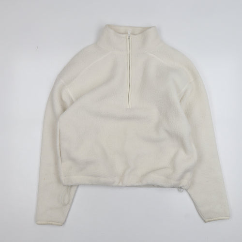 Primark Women Ivory Fleece 1/4 Zip Pullover Sweatshirt XS