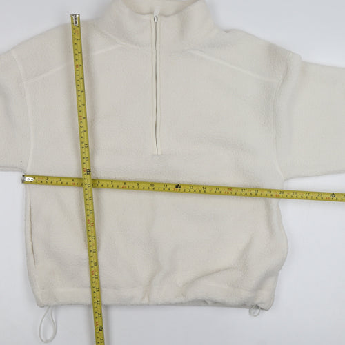 Primark Women Ivory Fleece 1/4 Zip Pullover Sweatshirt XS