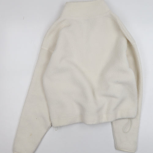 Primark Women Ivory Fleece 1/4 Zip Pullover Sweatshirt XS