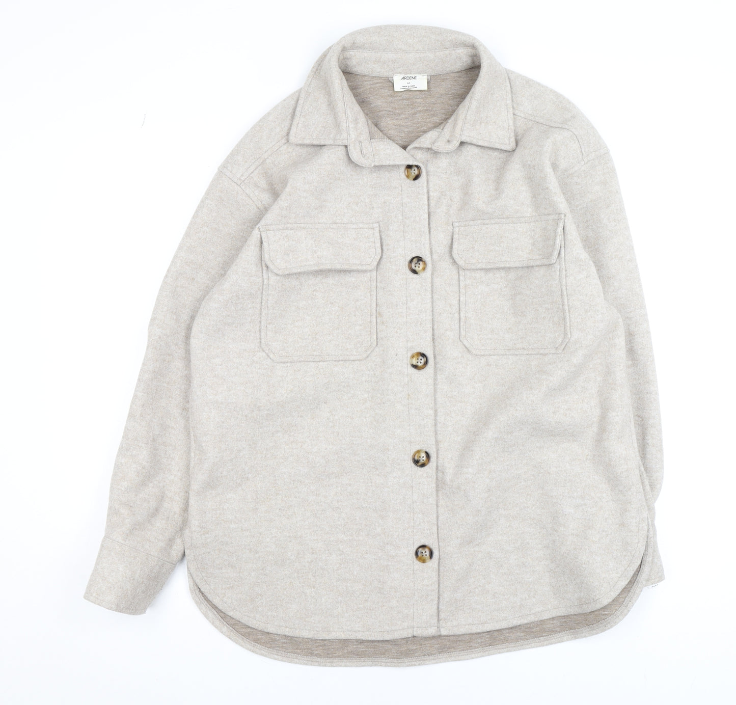 Ardene Men Beige Relaxed Fit Long Sleeve Button-Up Casual Shirt S
