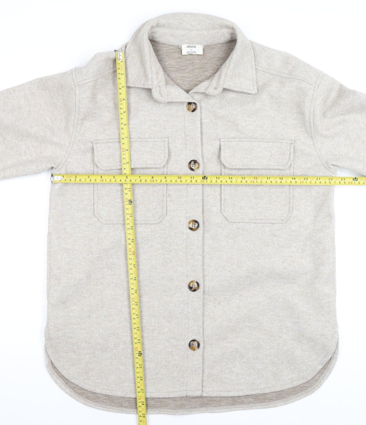 Ardene Men Beige Relaxed Fit Long Sleeve Button-Up Casual Shirt S