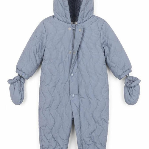 Marks and Spencer Blue Quilted Hooded Coverall 6-9 Months Unisex Winter