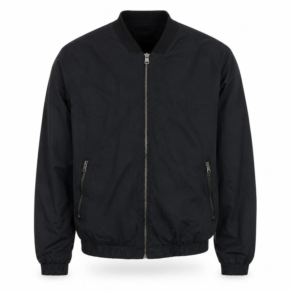 H&M Men's Black Bomber Jacket Size 54 (44in Chest) Casual Zip-Up