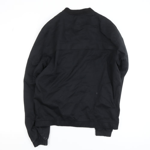 H&M Men's Black Bomber Jacket Size 54 (44in Chest) Casual Zip-Up