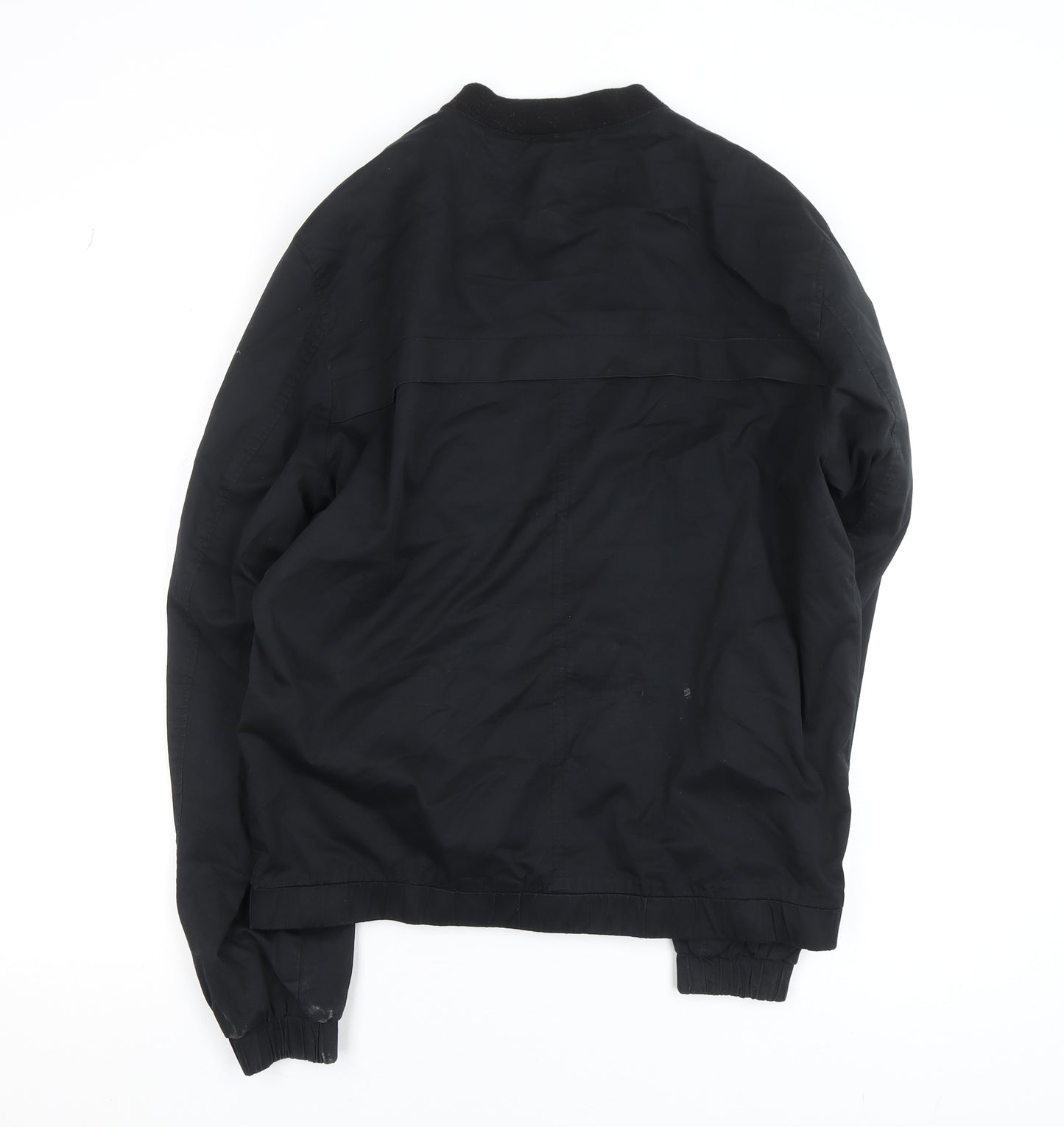 H&M Men's Black Bomber Jacket Size 54 (44in Chest) Casual Zip-Up
