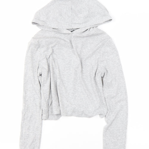 New Look Girls Grey Jersey Pullover Hoodie Age 14-15 Years