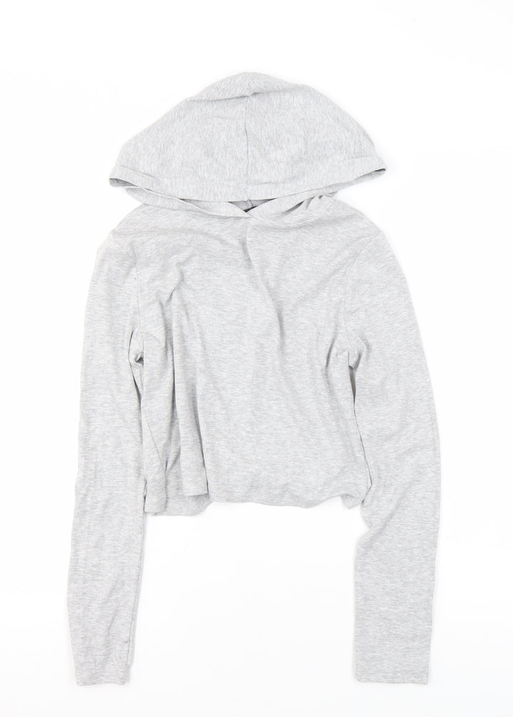 New Look Girls Grey Jersey Pullover Hoodie Age 14-15 Years