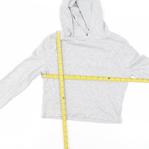 New Look Girls Grey Jersey Pullover Hoodie Age 14-15 Years