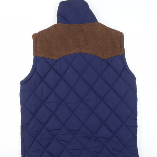 Tokyo Laundry Men's Blue Quilted Padded Waistcoat Lined Vest Size L