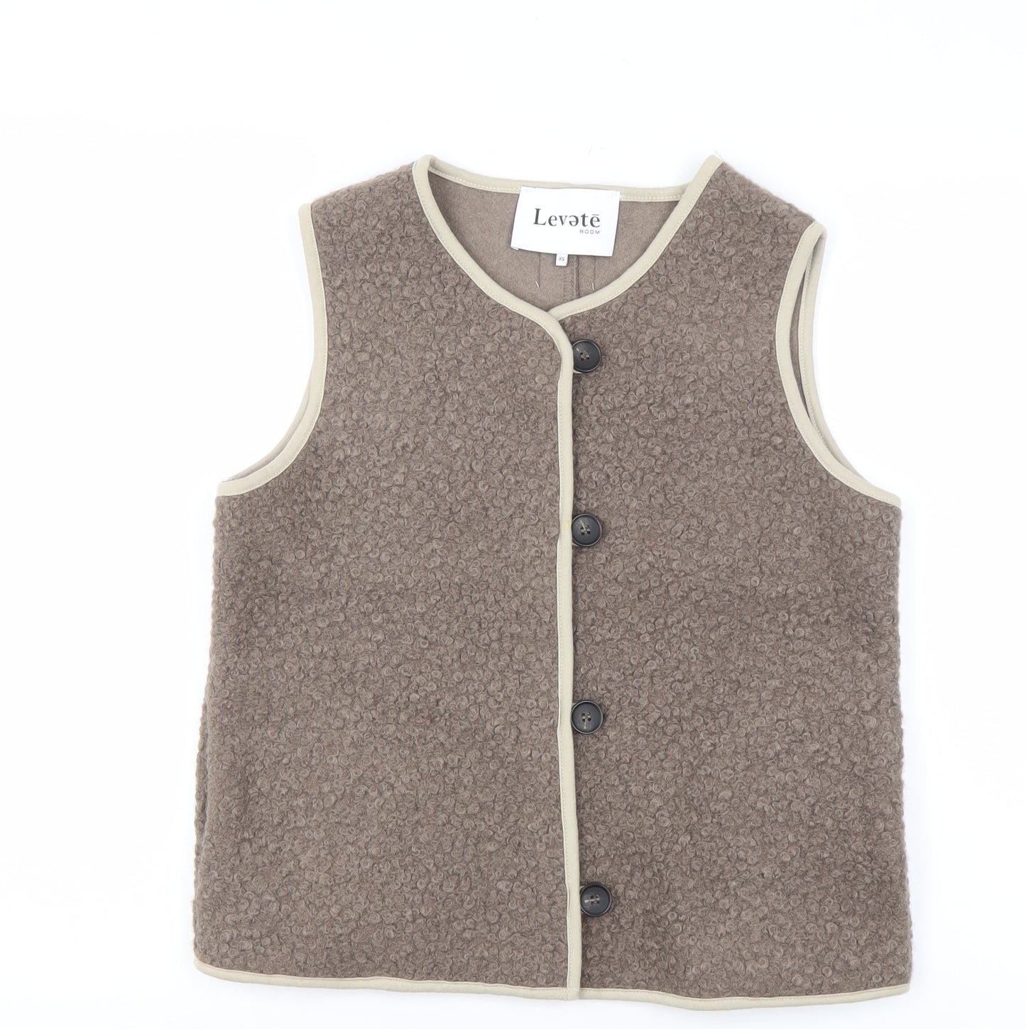 Levete Room Unisex Brown XS Fleece Button Waistcoat