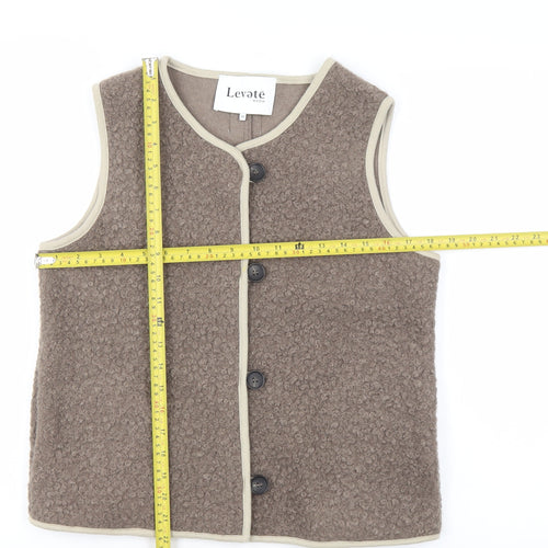 Levete Room Unisex Brown XS Fleece Button Waistcoat