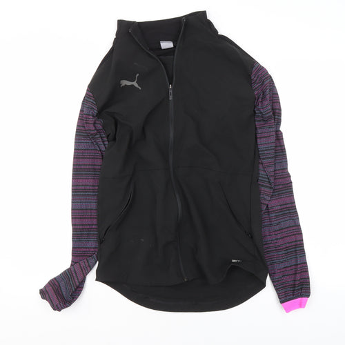 Puma Womens Black Slim Fit Track Jacket Size S Long Sleeve