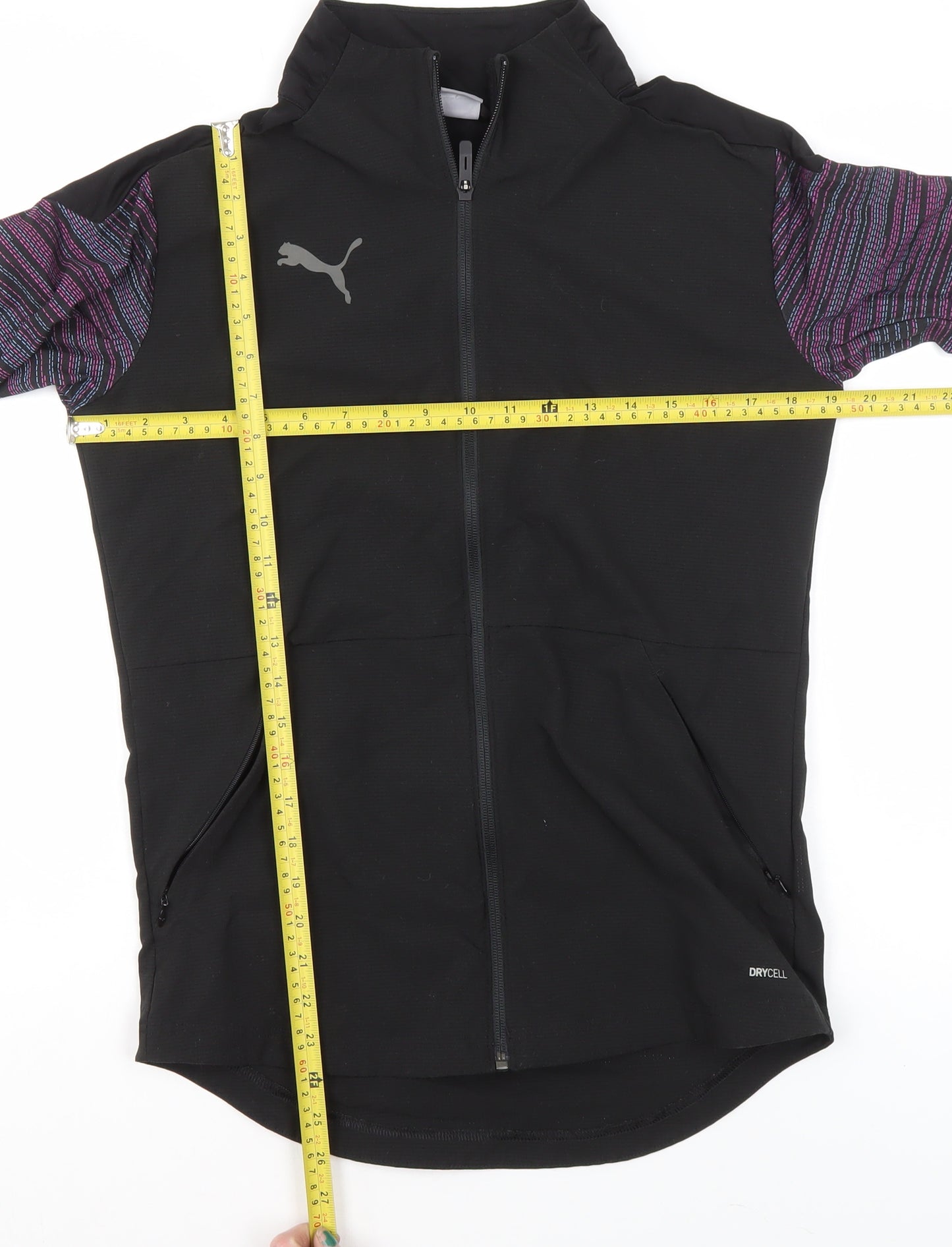 Puma Womens Black Slim Fit Track Jacket Size S Long Sleeve