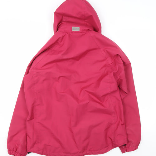 Outdoor Scene Womens Pink Waterproof Hooded Rain Coat Jacket M 12-14