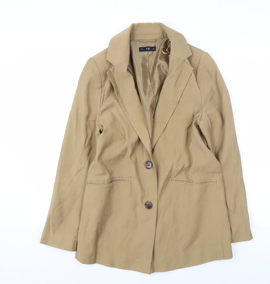 F&F Womens Beige Classic Single-Breasted Blazer UK 8