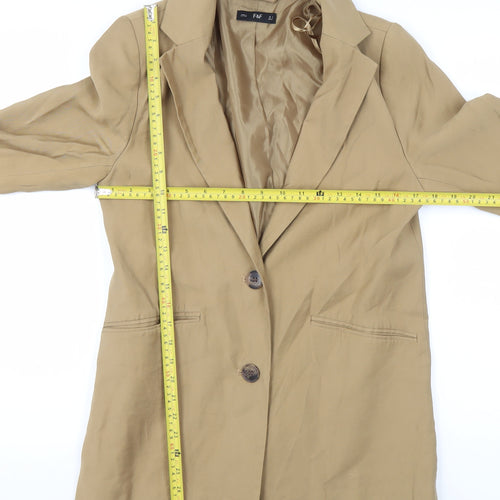 F&F Womens Beige Classic Single-Breasted Blazer UK 8