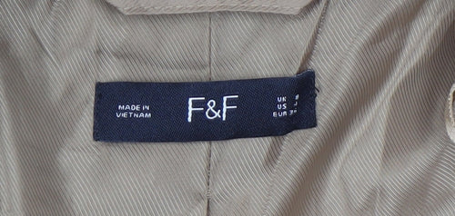 F&F Womens Beige Classic Single-Breasted Blazer UK 8