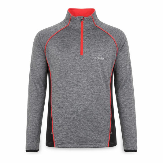 Front view of O'Neill Men’s Grey 1/4 Zip Track Jacket, size L, Lightweight Activewear