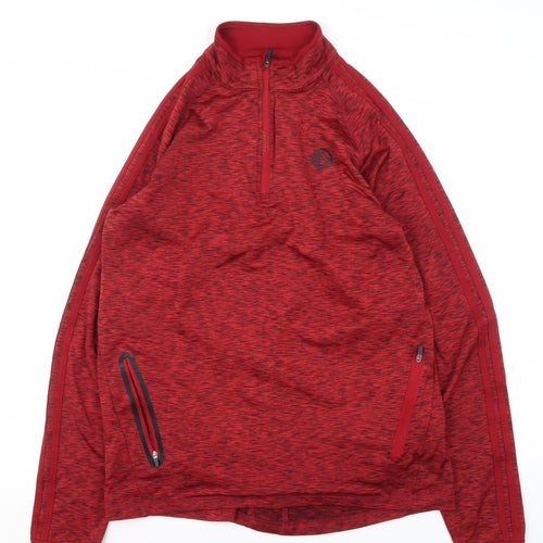 O’Neills Men’s Red Long Sleeve 1/4 Zip Athletic Top Size L
