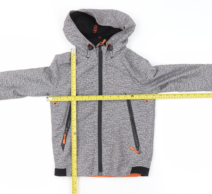 George Boys Grey Hooded Soft Shell Jacket 5-6 Years Full Zip Pockets