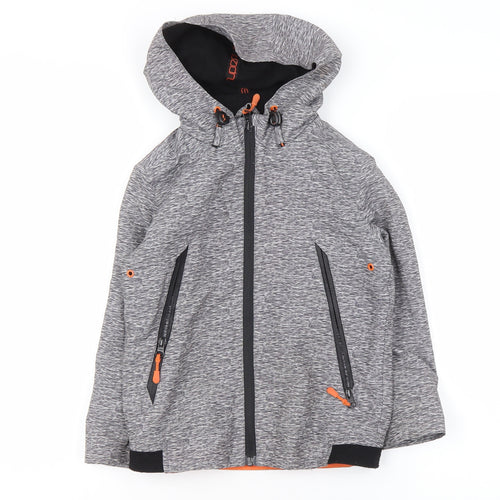 George Boys Grey Hooded Soft Shell Jacket 5-6 Years Full Zip Pockets