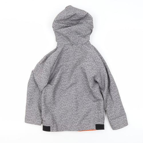 George Boys Grey Hooded Soft Shell Jacket 5-6 Years Full Zip Pockets