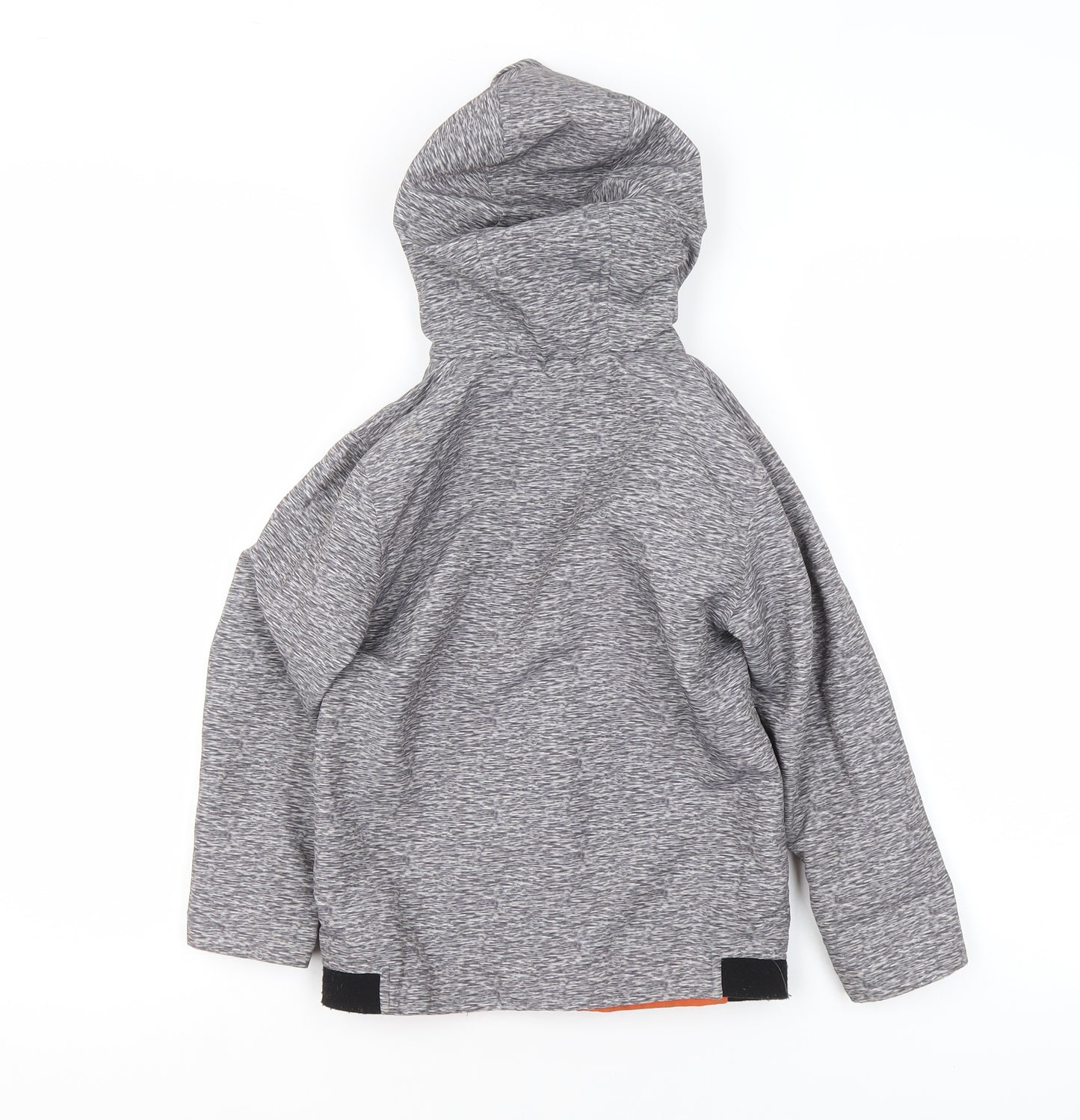 George Boys Grey Hooded Soft Shell Jacket 5-6 Years Full Zip Pockets