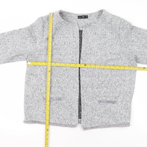 F&F Women’s Grey Open Front Cardigan UK 20 Polyester Long Sleeve