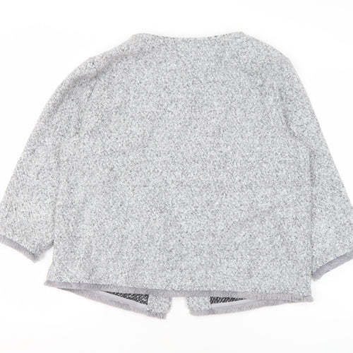 F&F Women’s Grey Open Front Cardigan UK 20 Polyester Long Sleeve
