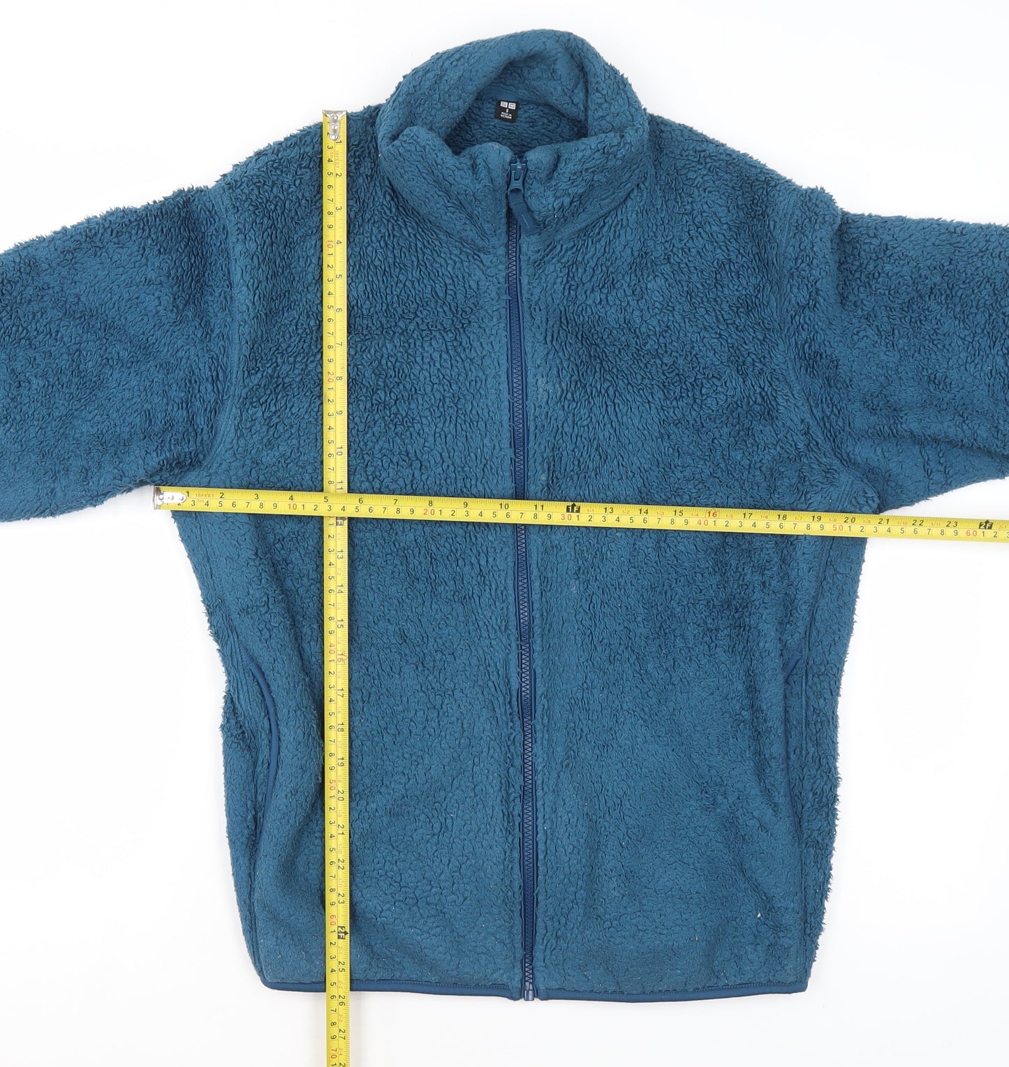 Uniqlo Men's Blue Full Zip Fleece Sweatshirt Size S