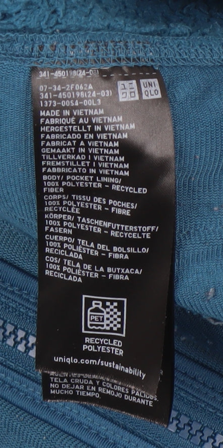 Uniqlo Men's Blue Full Zip Fleece Sweatshirt Size S