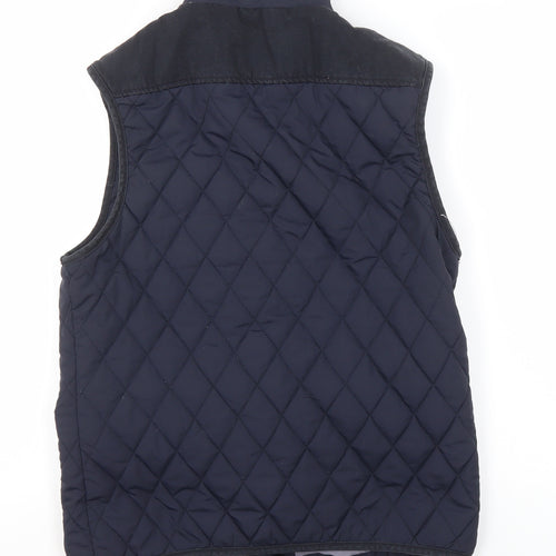 River Island Men's Blue Quilted Waistcoat S Regular Fit Polyester