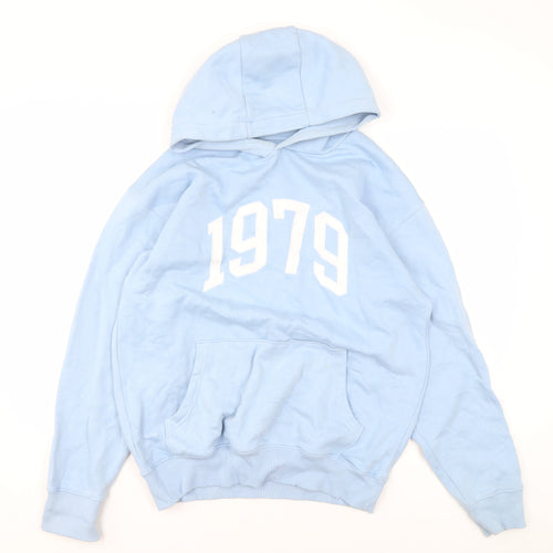 F&F Men's Blue 1979 Pullover Hoodie Size S Retro Graphic Sweatshirt