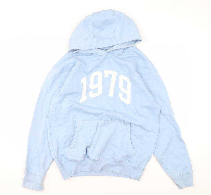 F&F Men's Blue 1979 Pullover Hoodie Size S Retro Graphic Sweatshirt