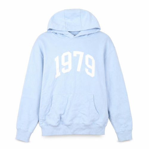 F&F Men's Blue 1979 Pullover Hoodie Size S Retro Graphic Sweatshirt