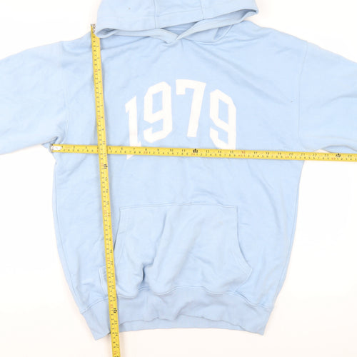 F&F Men's Blue 1979 Pullover Hoodie Size S Retro Graphic Sweatshirt