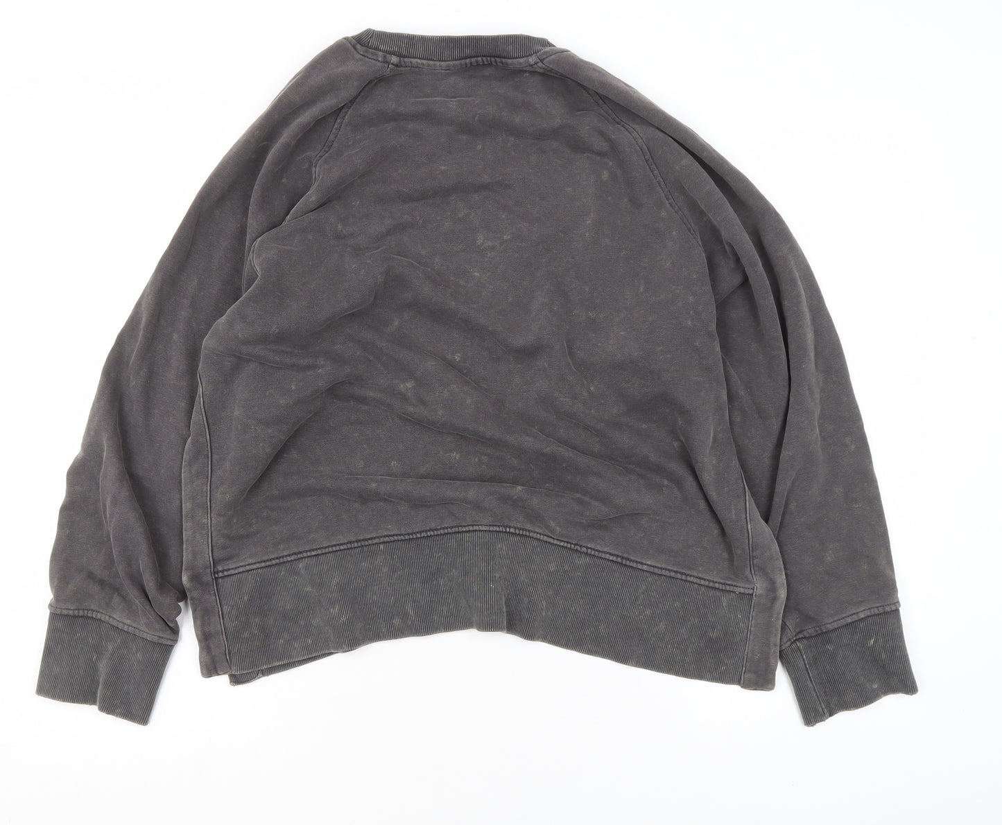 ZARA Women Grey Cotton Blend Pullover Sweatshirt Size S