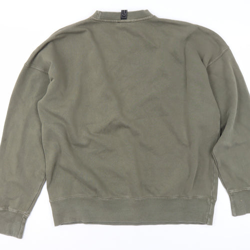 Pull&Bear Men's Green Crew Neck Sweatshirt Size S Classic Fit