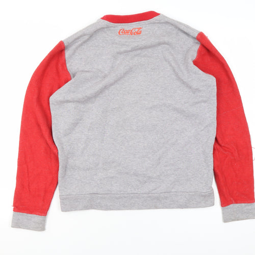 Coca-Cola by Kit Neale Women's Grey Red Pullover Sweatshirt Small