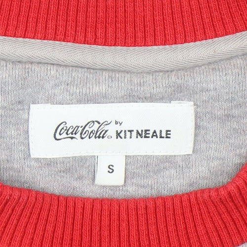 Coca-Cola by Kit Neale Women's Grey Red Pullover Sweatshirt Small