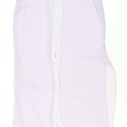 Marks and Spencer Womens Lilac Sleeveless Collared Chiffon Blouse UK 10
